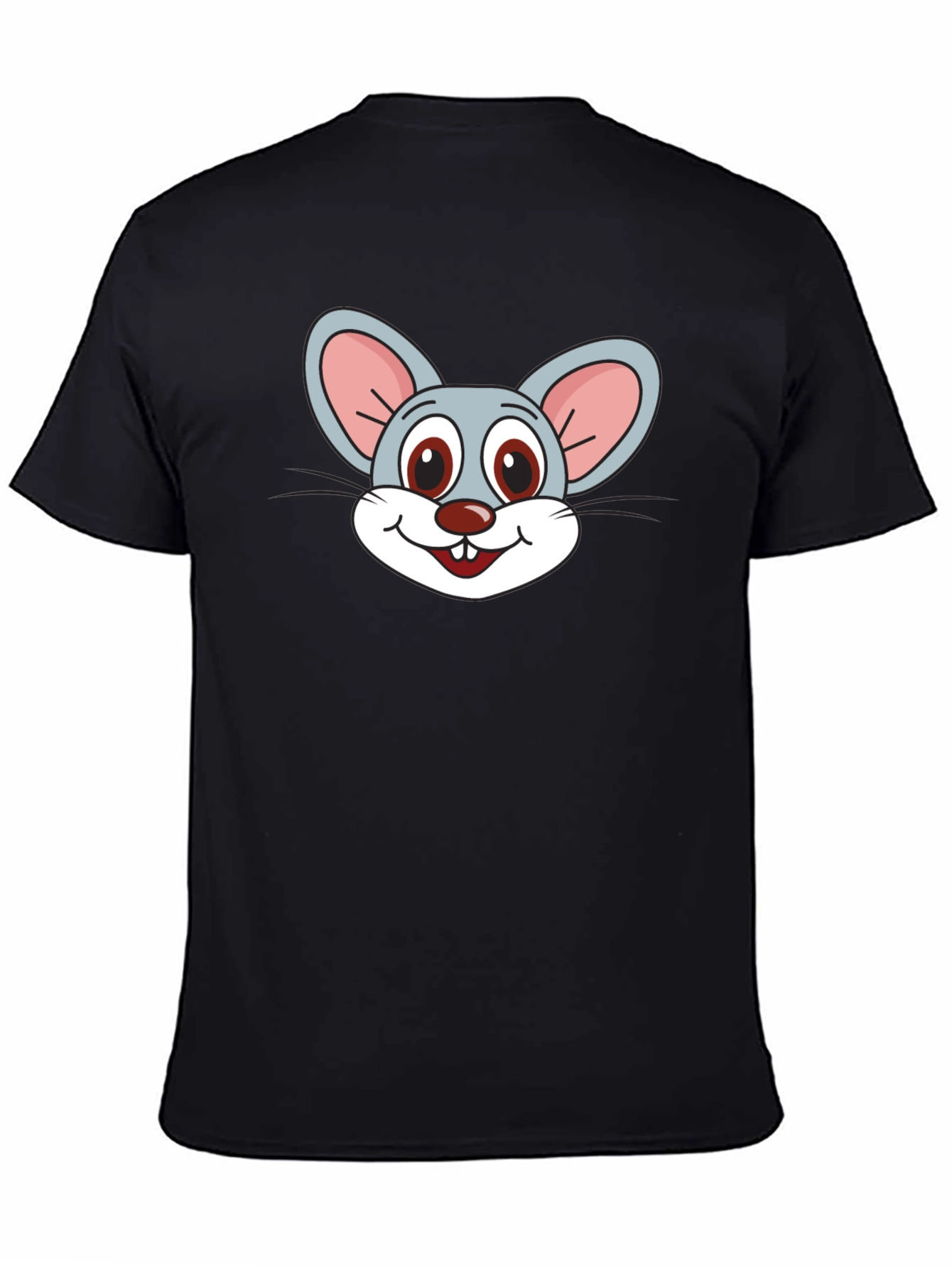 Cartoon Mouse Graphic Black T-Shirt