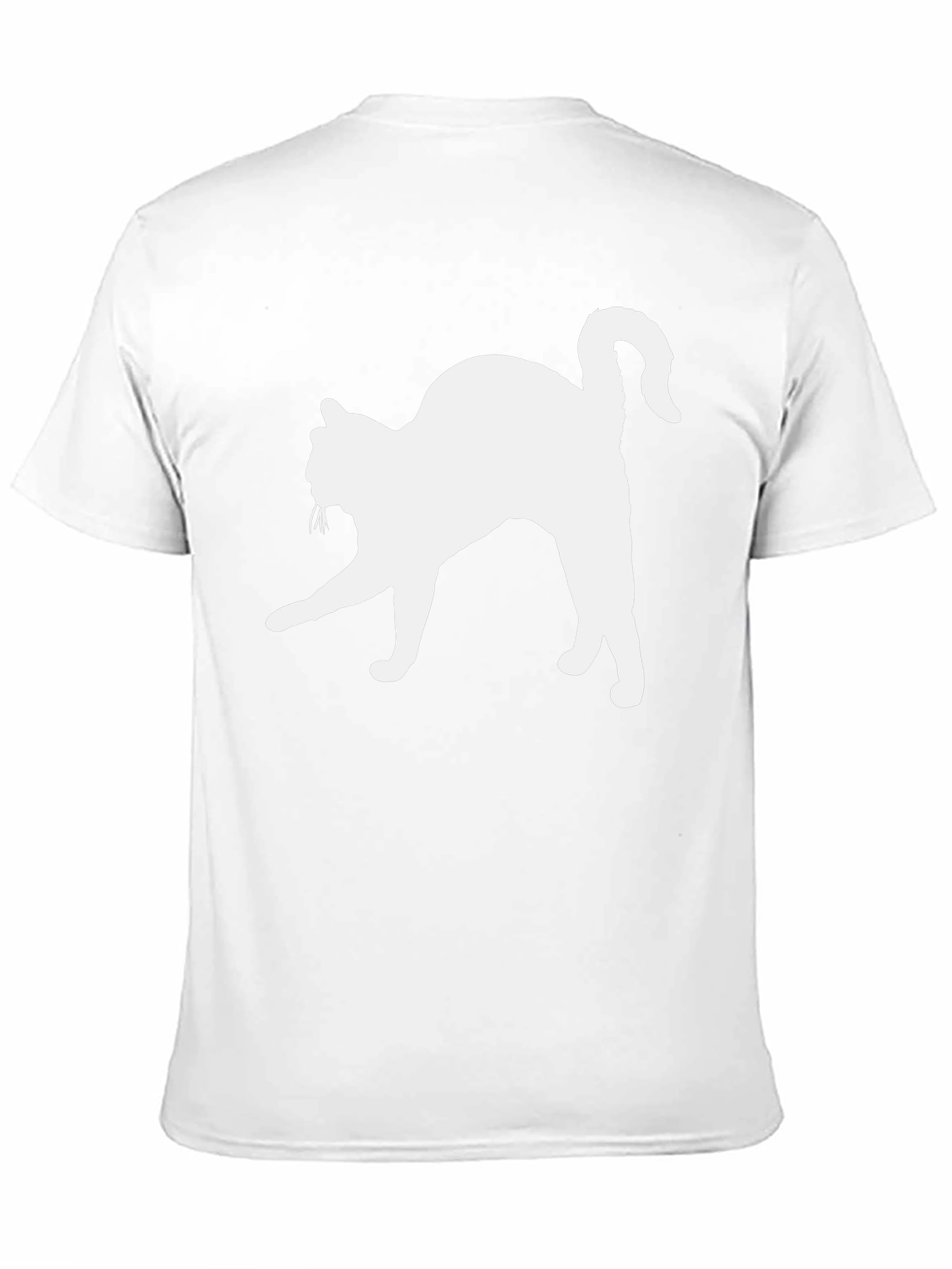 Cat Silhouette T-Shirt - Black Cotton Tee