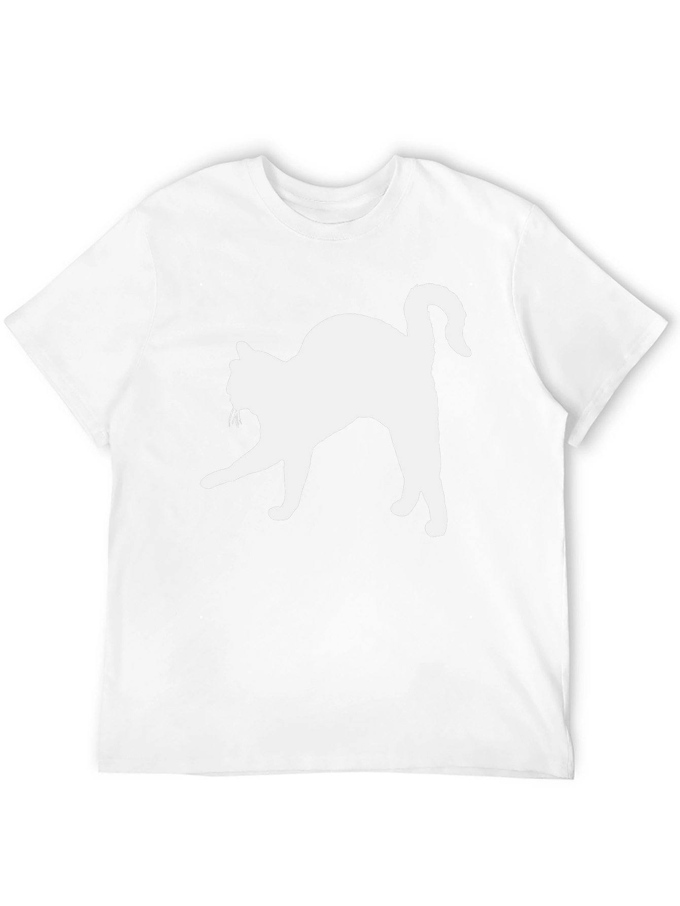 Cat Silhouette T-Shirt - Black Cotton Tee