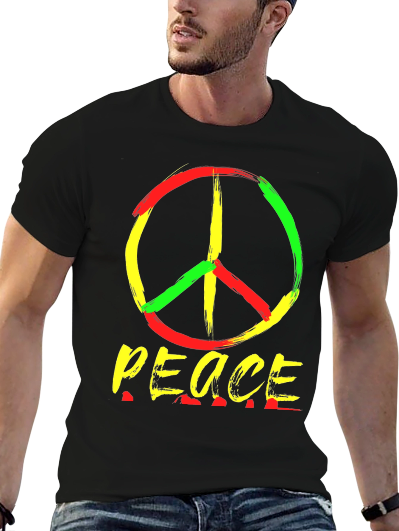 Rasta Peace Sign T-Shirt - Reggae Style