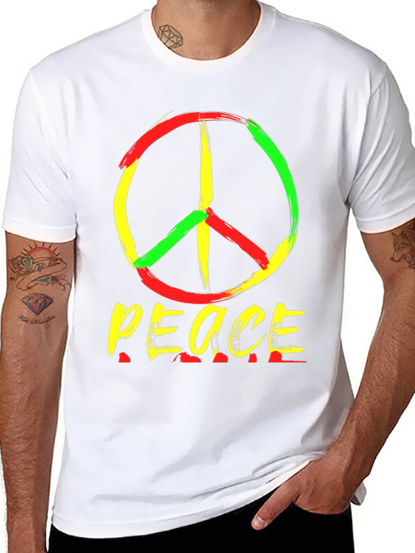 Rasta Peace Sign T-Shirt - Reggae Style