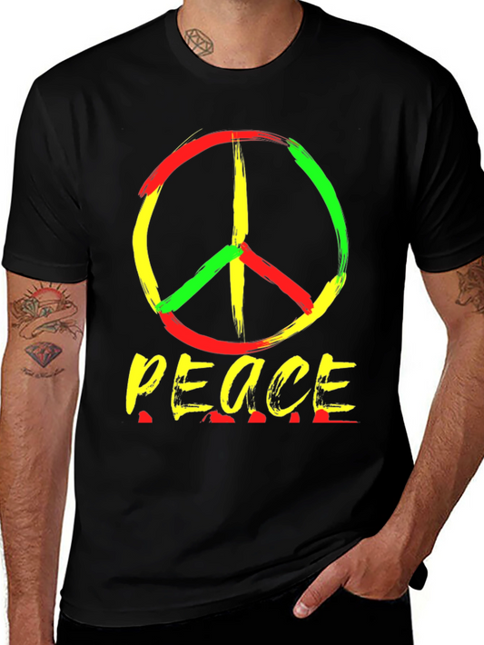 Rasta Peace Sign T-Shirt - Reggae Style