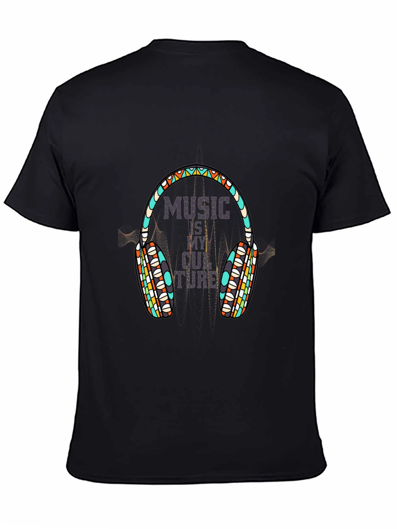 Music is My Culture Graphic Black T-Shirt