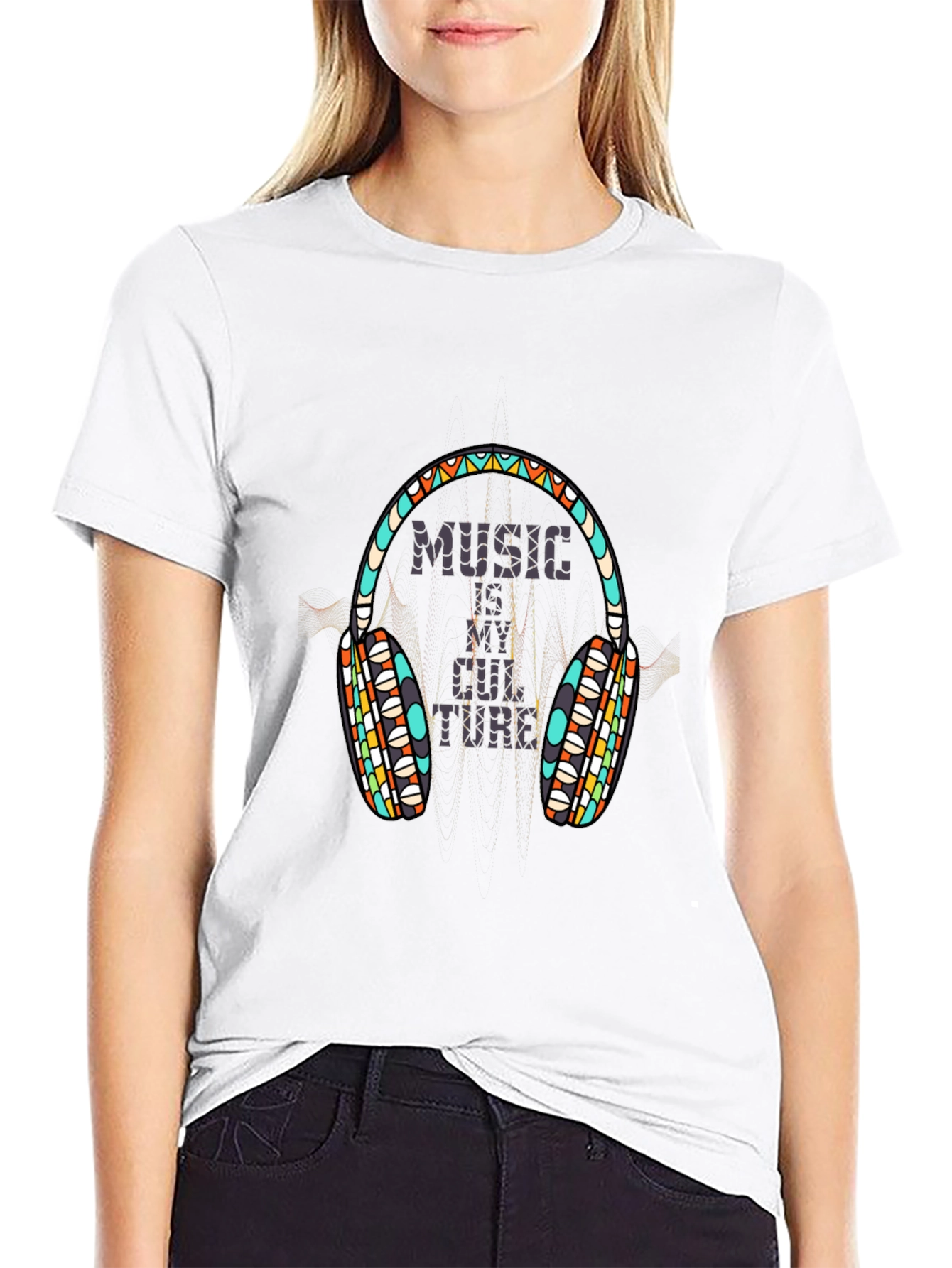 Music is My Culture Graphic Black T-Shirt