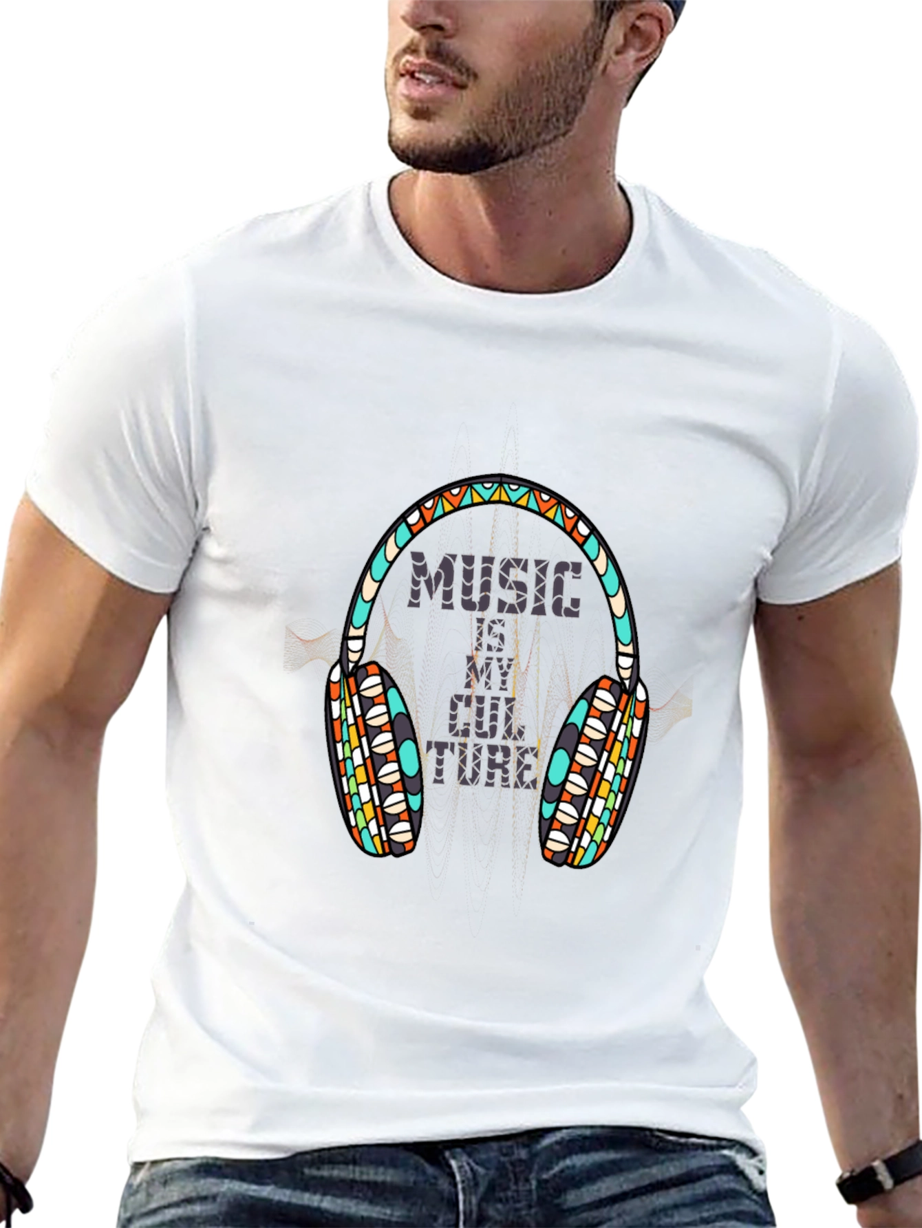 Music is My Culture Graphic Black T-Shirt