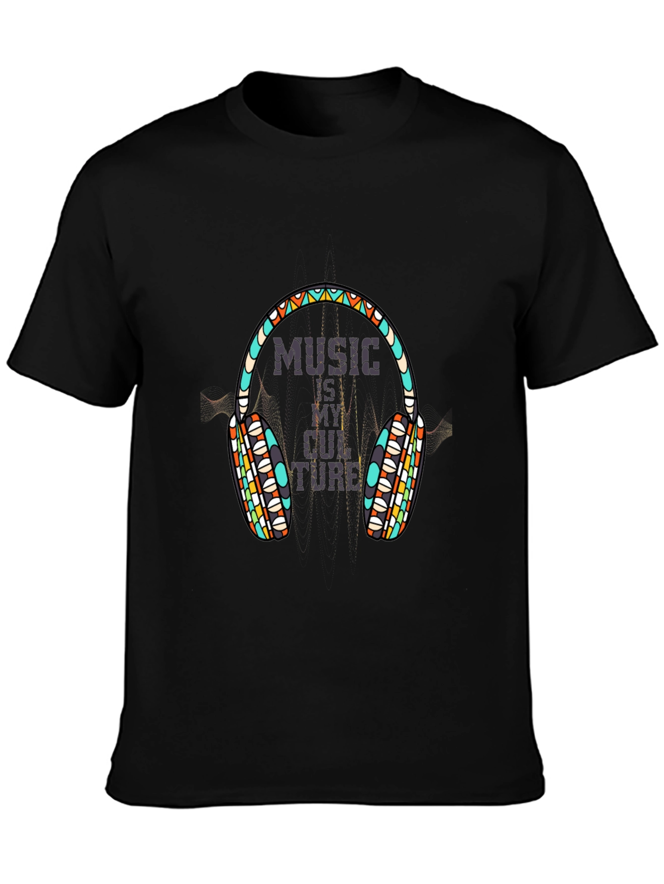 Music is My Culture Graphic Black T-Shirt
