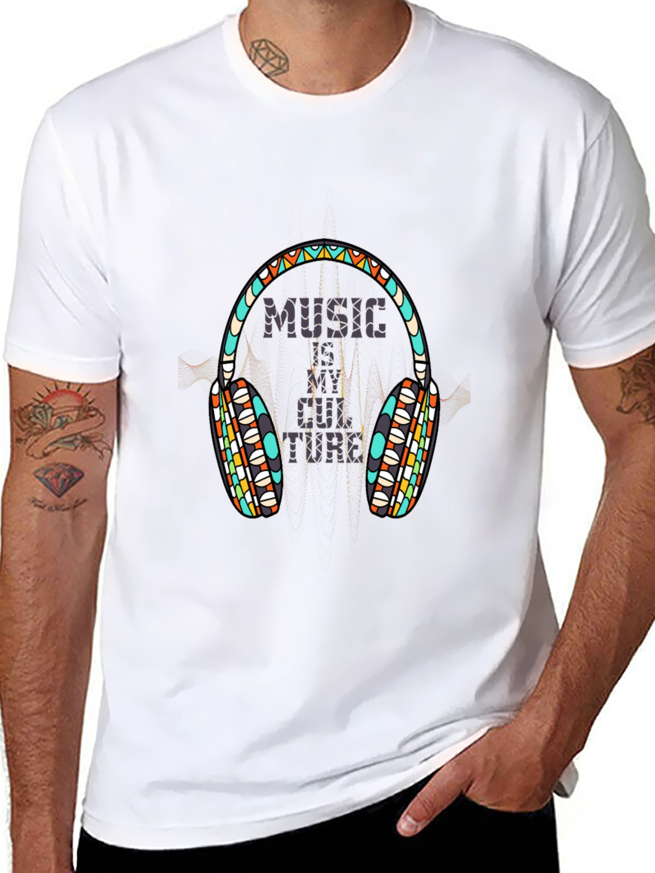 Music is My Culture Graphic Black T-Shirt